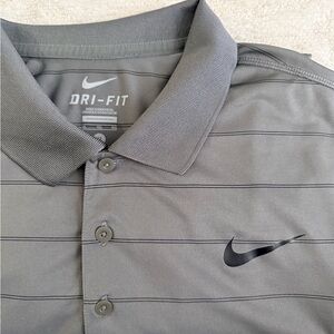 Nike Dri-FIT grey striped men's golf polo shirt size XL. Great condition.